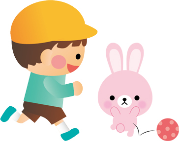 うさぎとこども